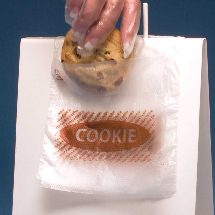 5.5" x 5.5" + 1.5"FB 0.6 mil Flip Top Saddle Pack Deli Bags -- Printed "Cookie" One Color