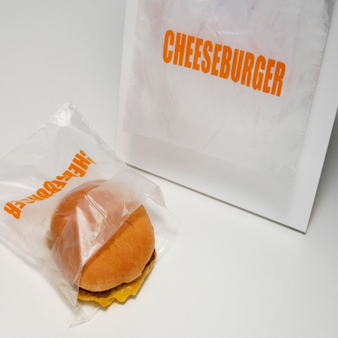 6.5" x 7" + 1.75"FB 0.5 mil Saddle Pack Printed Cheeseburger Bags