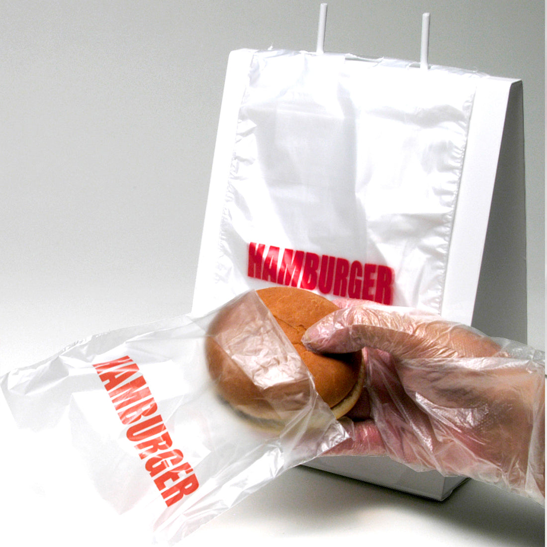 6.5" x 7" + 1.75"FB 0.5 mil Saddle Pack Printed Hamburger Bags