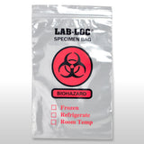 10" x 10" 2 mil Reclosable 2-Wall Specimen Transfer Bag (Biohazard)