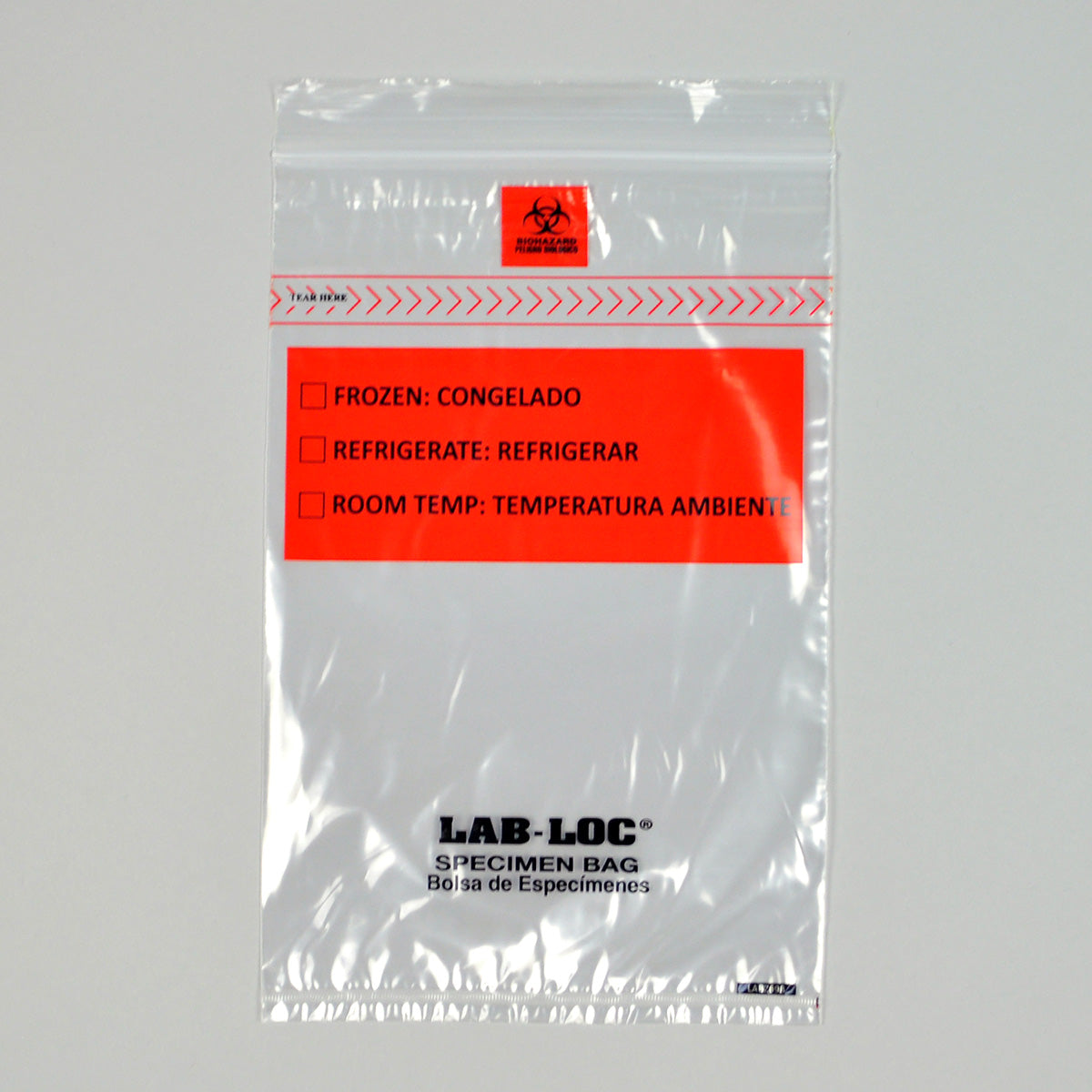6" x 9" 1.75 mil Lab-Loc® Specimen Bags w/ Removable Biohazard Symbol