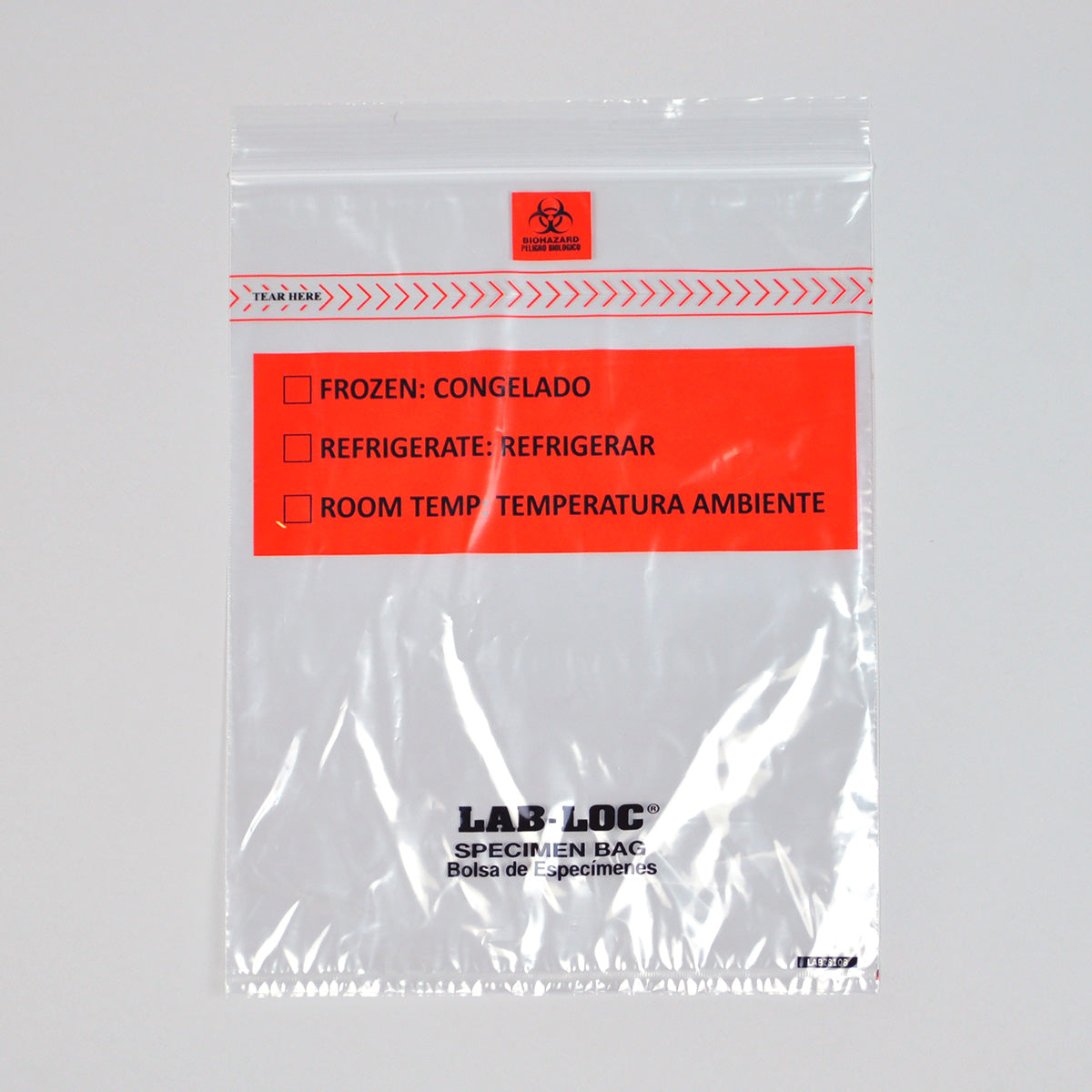 8" x 10" 1.75 mil Lab-Loc® Specimen Bags w/ Removable Biohazard Symbol