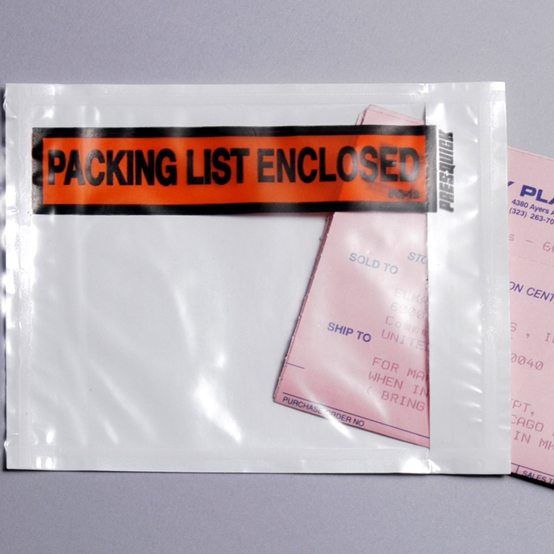 4.5" x 5.5" Clear Packing List Envelope