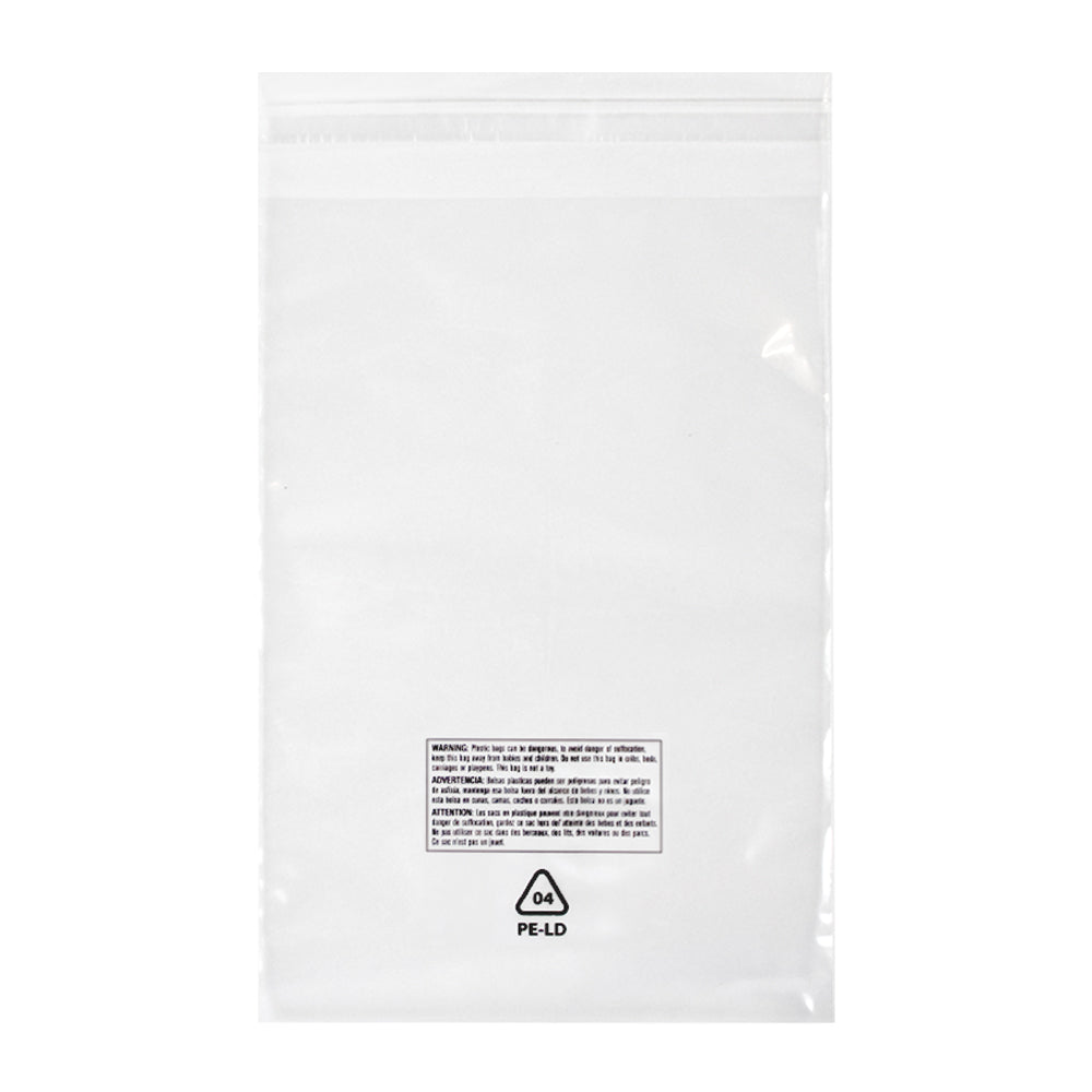 10" x 12" 1.5 Mil Resealable Suffocation Warning Bags