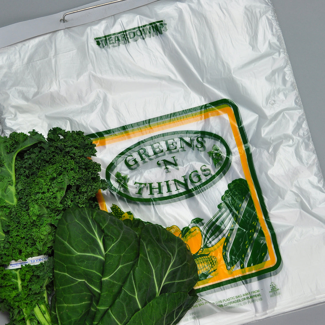 17" x 18" + 6"BG + 1.5"LP 0.6 mil HDPE Wicketed Vented Greens Bags w/ Print